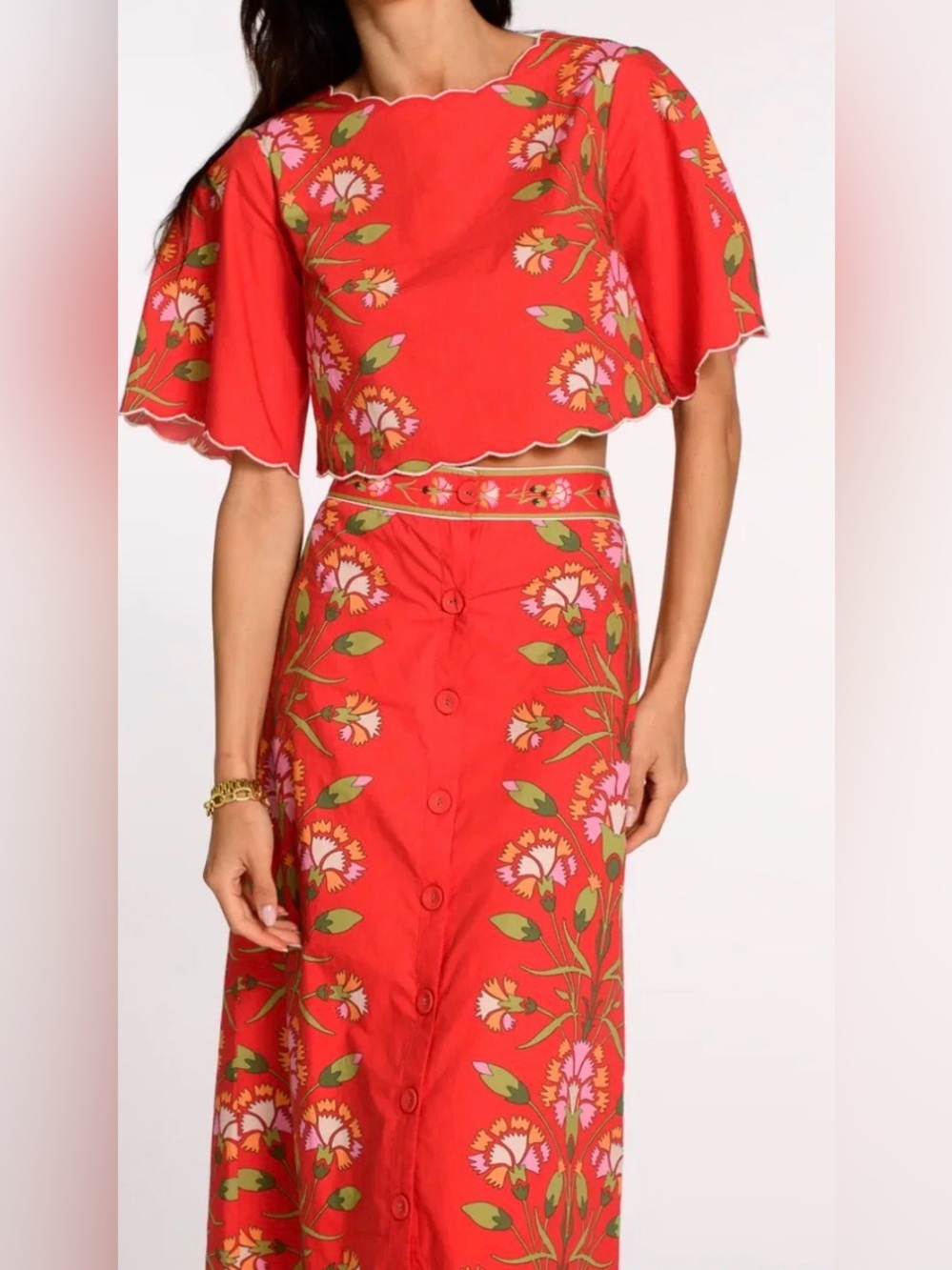 Elizabeth and James Paloma Paloma Top and Frannie  Skirt Indian Flower 2 Piece